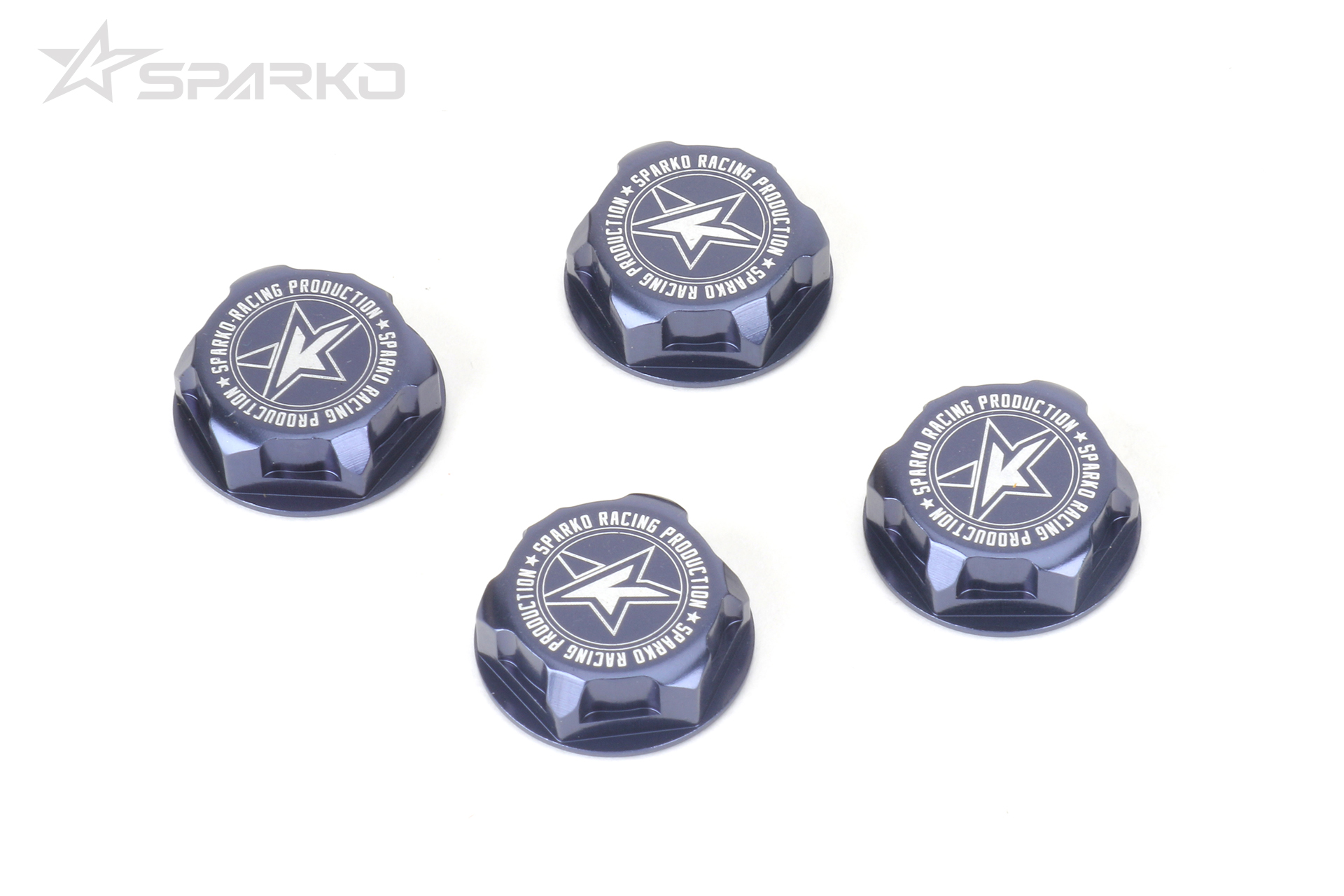 7075 17mm Aluminum Covered Serrated Wheel Nut (Dark Blue)(4pcs)